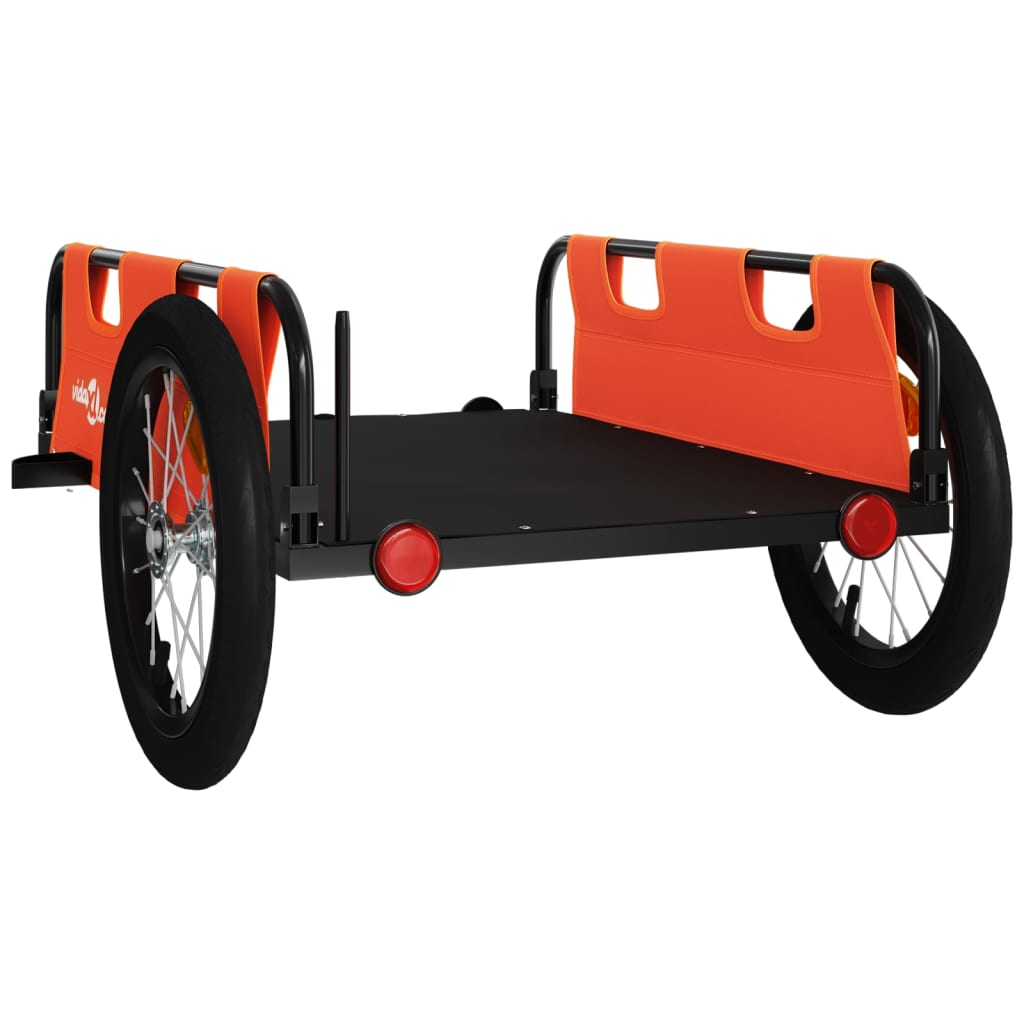 Bike Trailer Orange Oxford Fabric And Iron