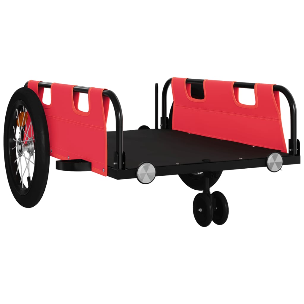 Bike Trailer Red Oxford Fabric And Iron