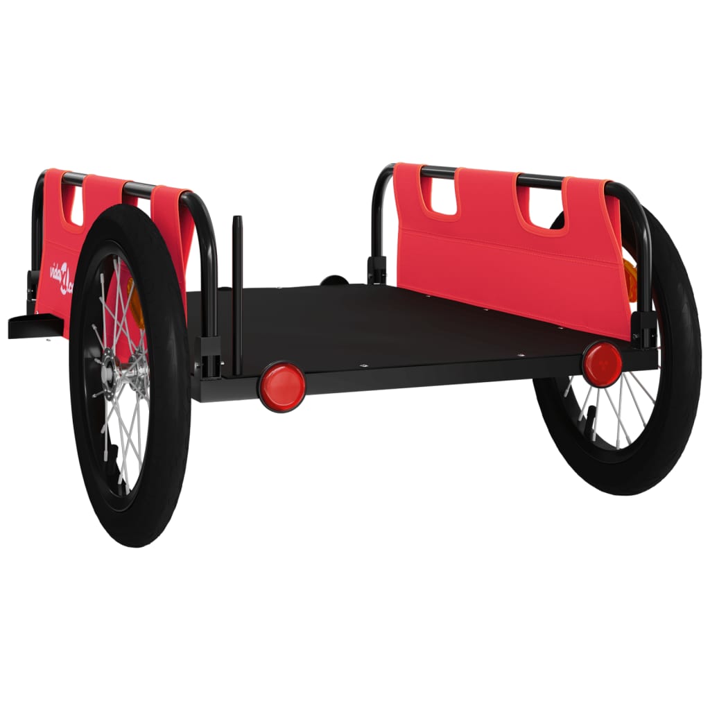 Bike Trailer Red Oxford Fabric And Iron