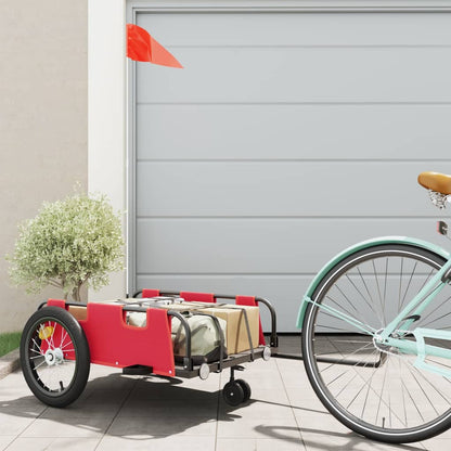 Bike Trailer Red Oxford Fabric And Iron