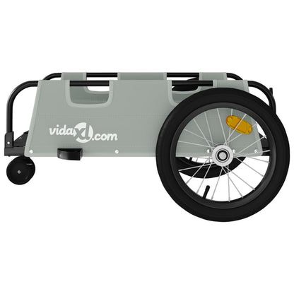 Bike Trailer Grey Oxford Fabric And Iron