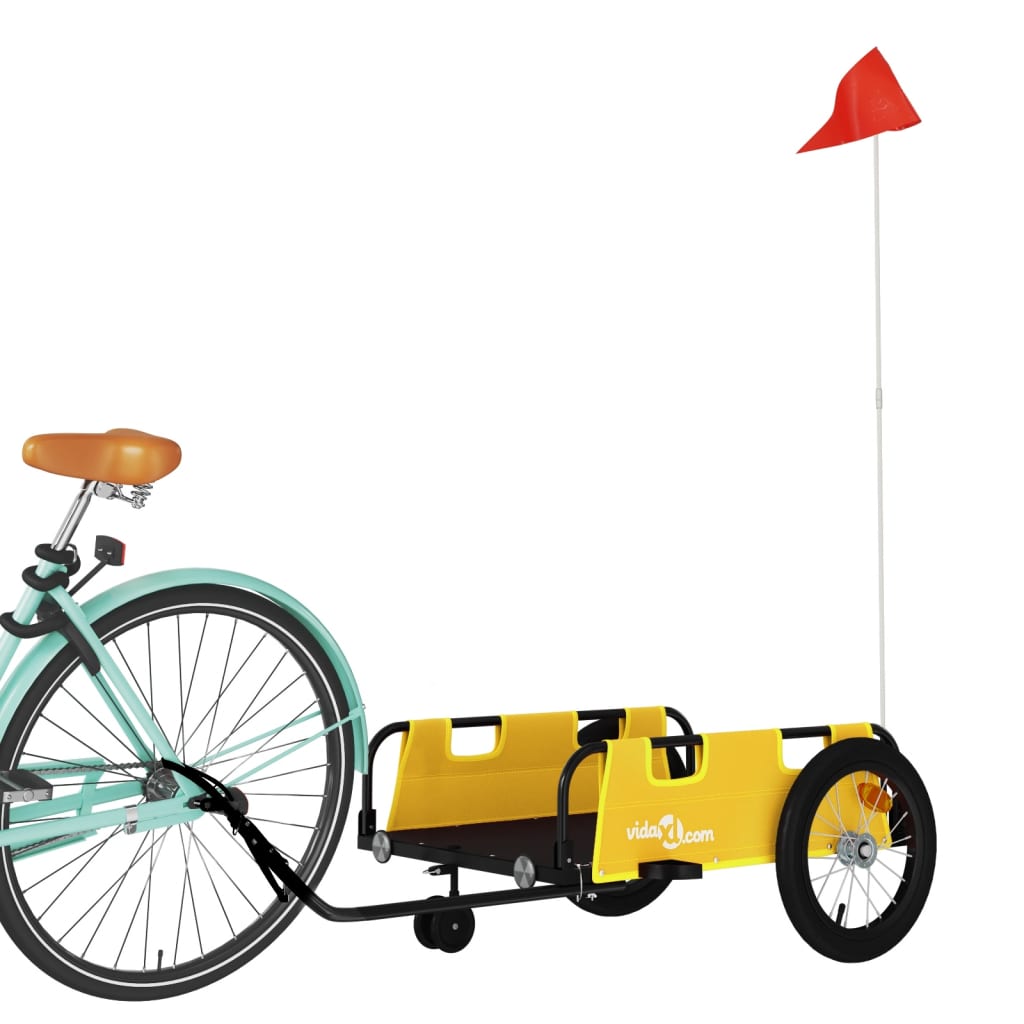 Bike Trailer Yellow Oxford Fabric And Iron