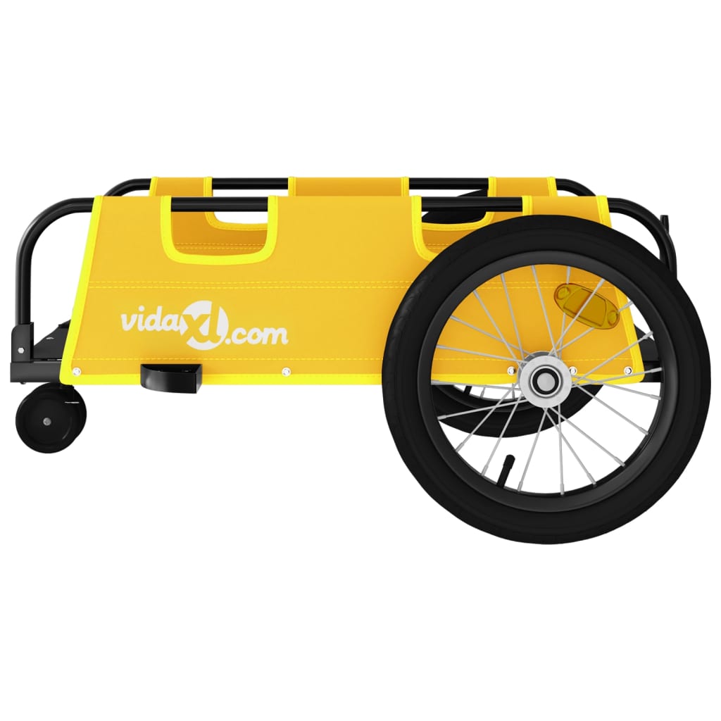 Bike Trailer Yellow Oxford Fabric And Iron