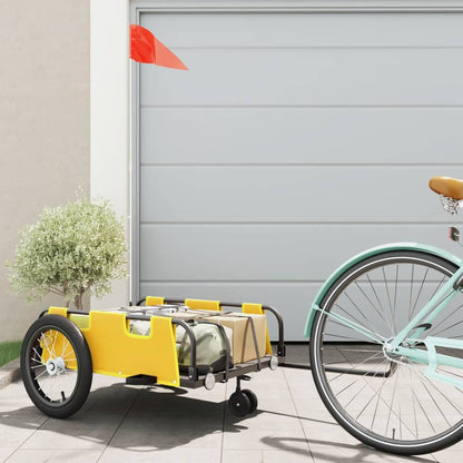 Bike Trailer Yellow Oxford Fabric And Iron