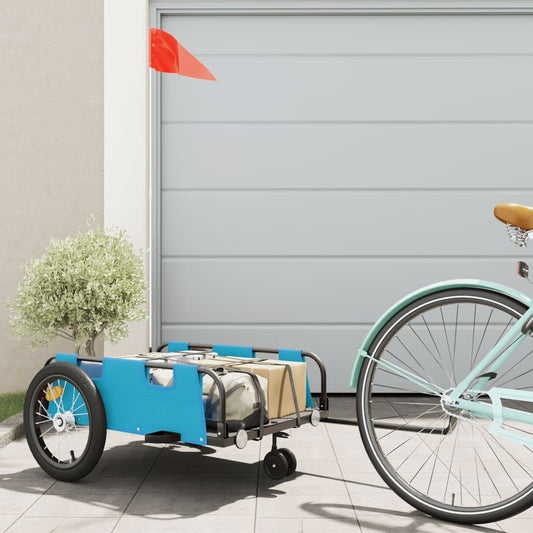 Bike Trailer Blue Oxford Fabric And Iron