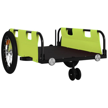 Bike Trailer Green Oxford Fabric And Iron