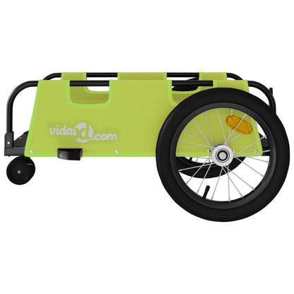 Bike Trailer Green Oxford Fabric And Iron