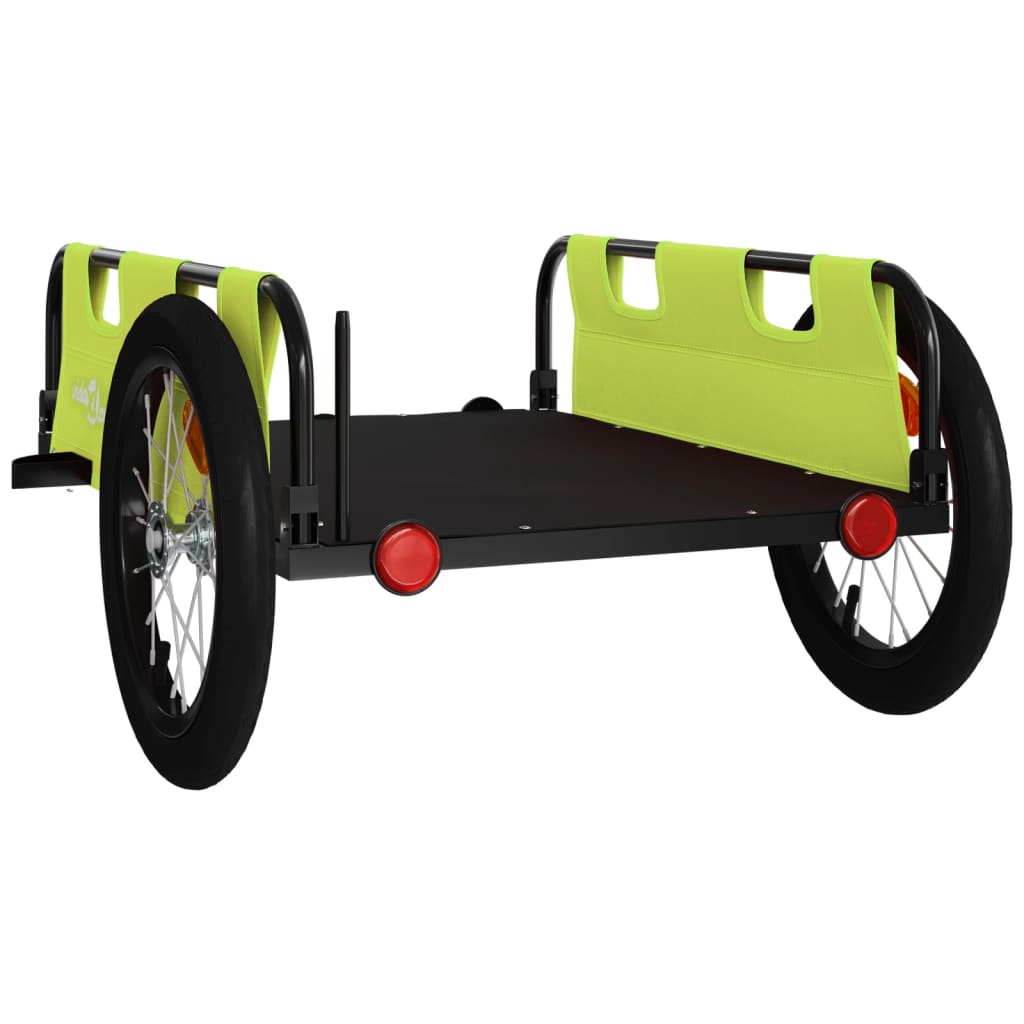 Bike Trailer Green Oxford Fabric And Iron