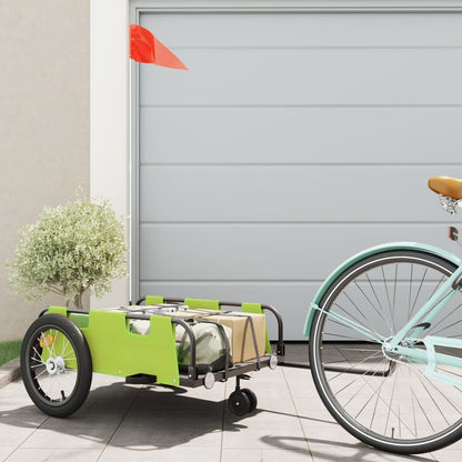 Bike Trailer Green Oxford Fabric And Iron