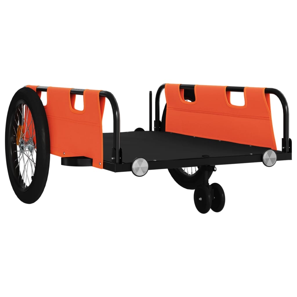 Bike Trailer Orange And Black Oxford Fabric And Iron