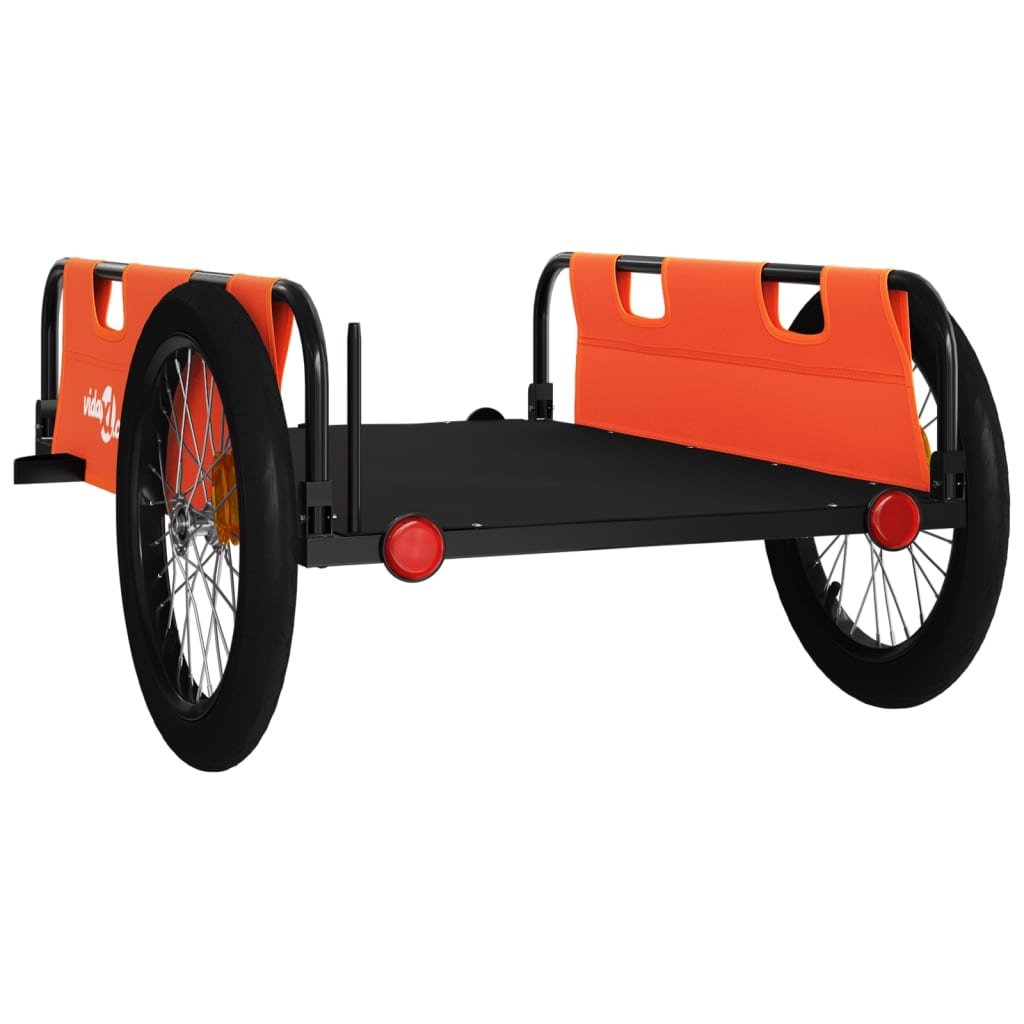 Bike Trailer Orange And Black Oxford Fabric And Iron