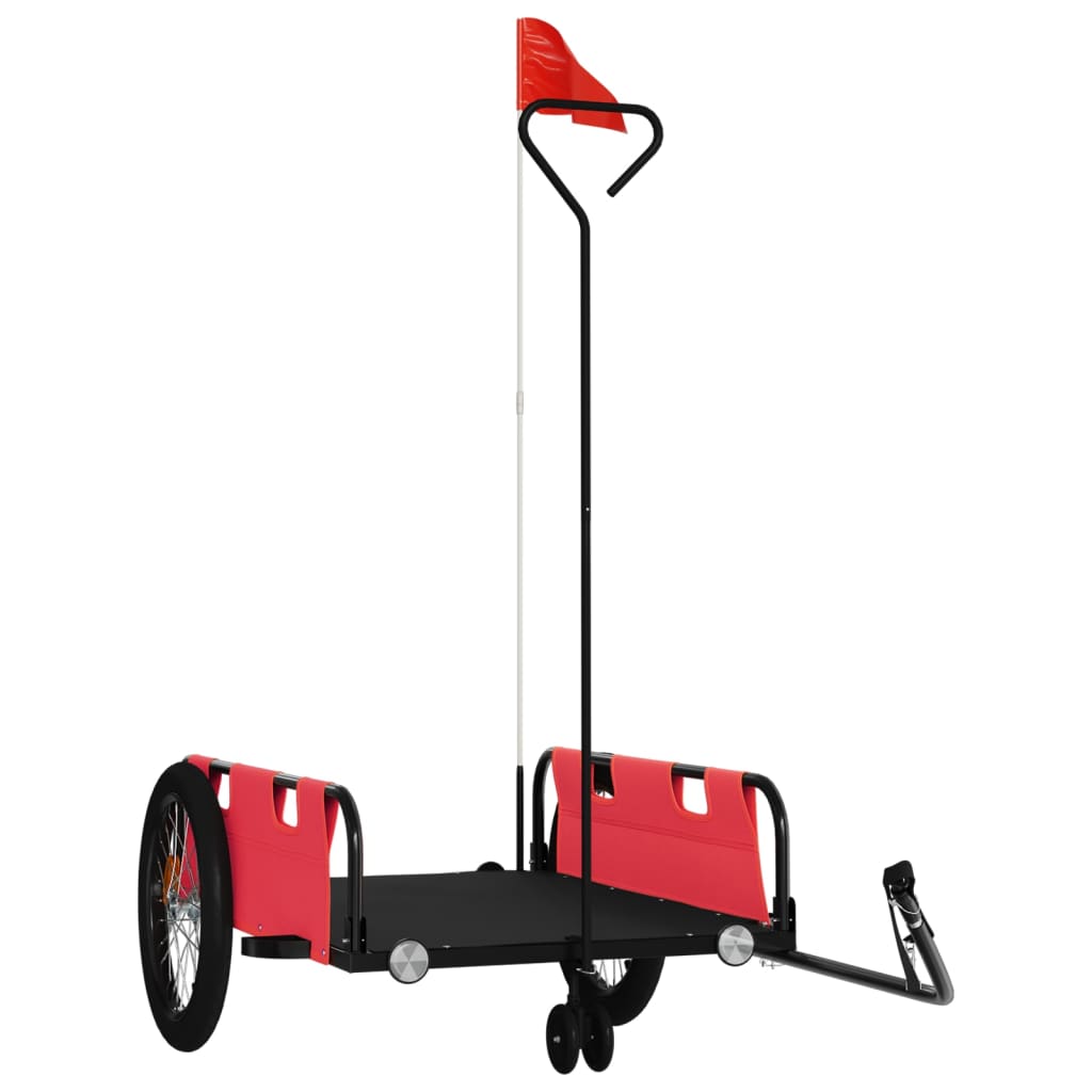 Bike Trailer Red And Black Oxford Fabric And Iron