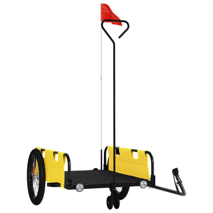 Bike Trailer Yellow And Black Oxford Fabric And Iron