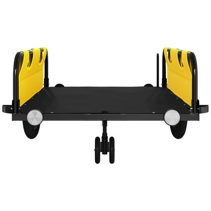 Bike Trailer Yellow And Black Oxford Fabric And Iron