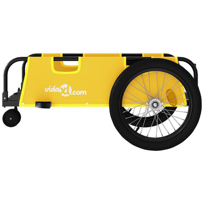 Bike Trailer Yellow And Black Oxford Fabric And Iron