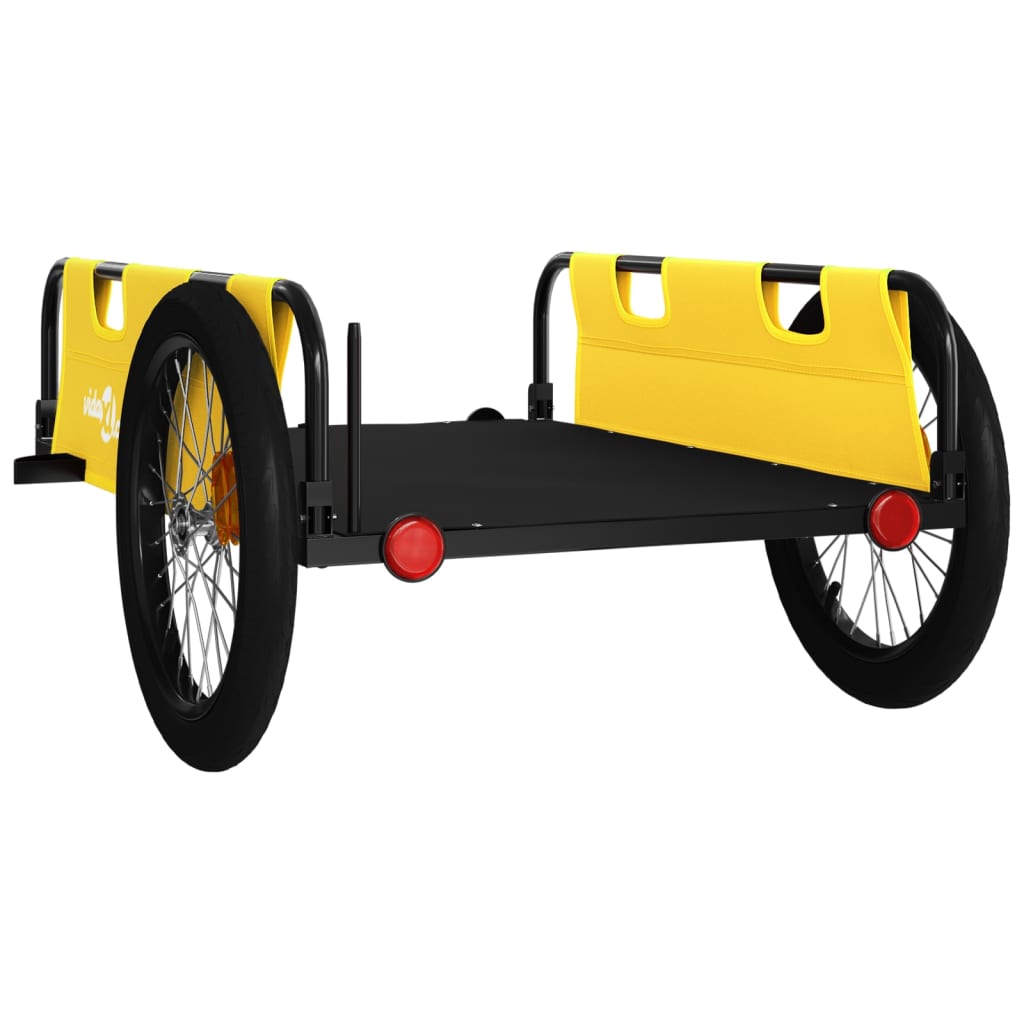 Bike Trailer Yellow And Black Oxford Fabric And Iron