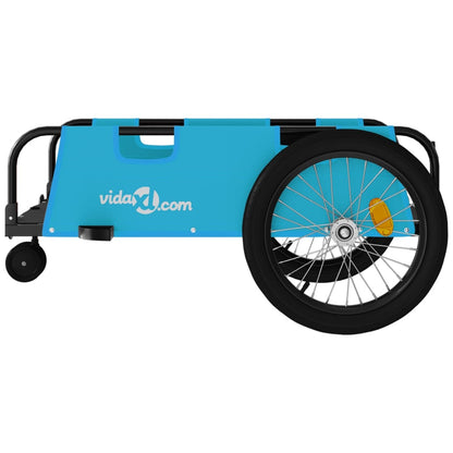 Bike Trailer Blue And Black Oxford Fabric And Iron