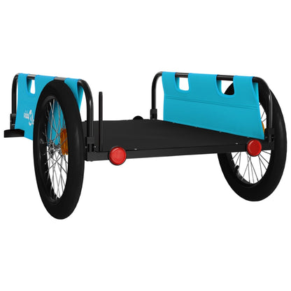 Bike Trailer Blue And Black Oxford Fabric And Iron