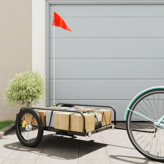 Bike Trailer Black 135X70X37 Cm Iron