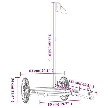 Bike Trailer Black 126X63X34 Cm Iron