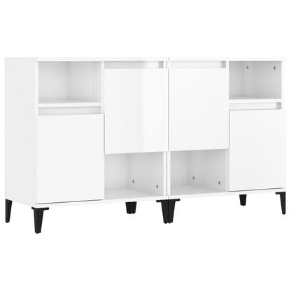 Sideboards 2 Pcs High Gloss White 60X35X70 Cm Engineered Wood