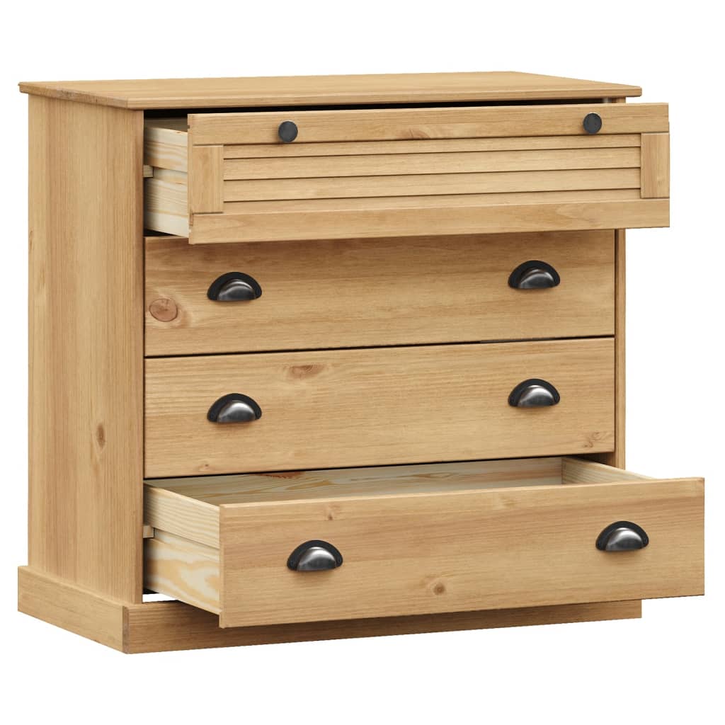 Chest Of Drawers Vigo 80X40X76 Cm Solid Wood Pine