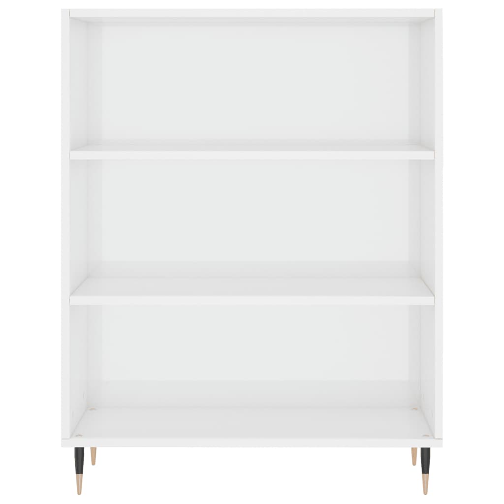 Bookcase High Gloss White 69.5X32.5X90 Cm Engineered Wood