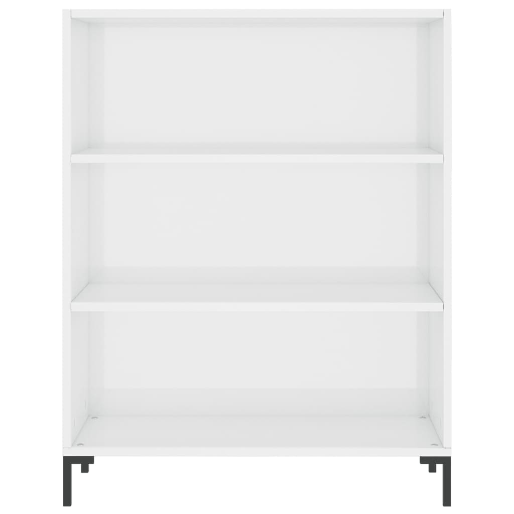 Bookcase High Gloss White 69.5X32.5X90 Cm Engineered Wood