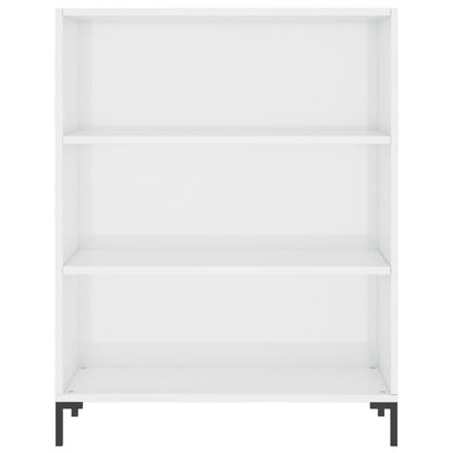 Bookcase High Gloss White 69.5X32.5X90 Cm Engineered Wood