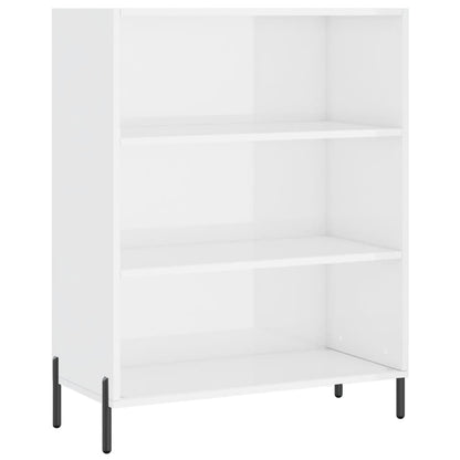 Shelf Cabinet High Gloss White 69.5X32.5X90 Cm Engineered Wood