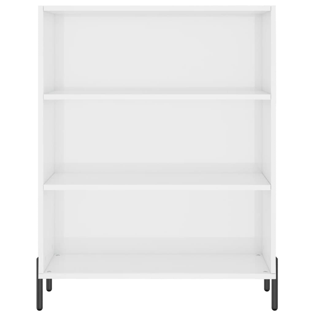 Shelf Cabinet High Gloss White 69.5X32.5X90 Cm Engineered Wood