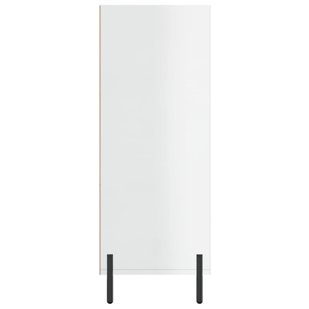 Shelf Cabinet High Gloss White 69.5X32.5X90 Cm Engineered Wood