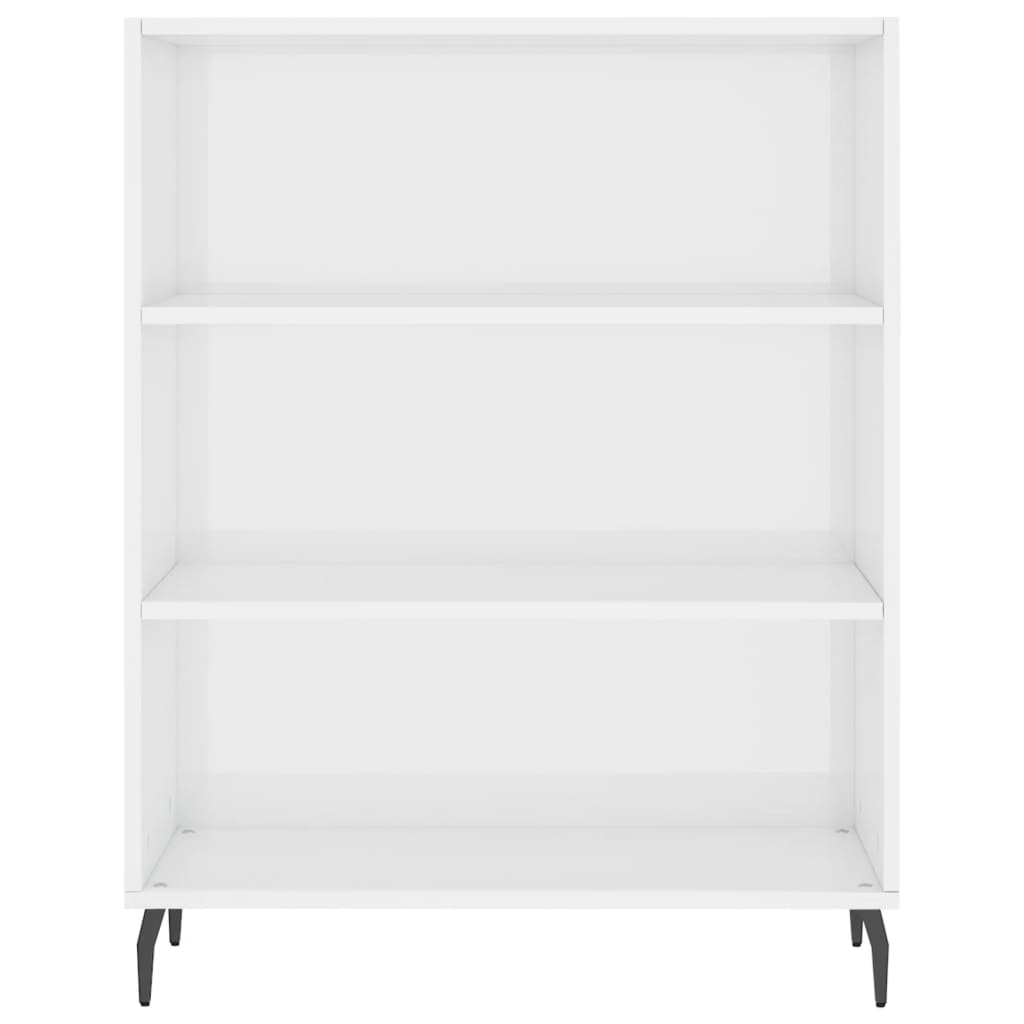 Shelf Cabinet High Gloss White 69.5X32.5X90 Cm Engineered Wood