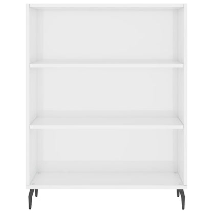 Shelf Cabinet High Gloss White 69.5X32.5X90 Cm Engineered Wood