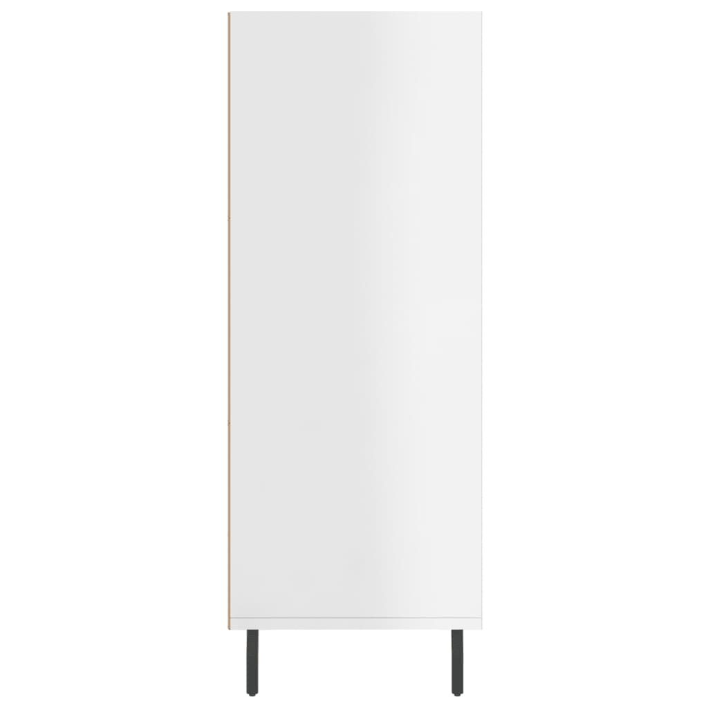 Shelf Cabinet High Gloss White 69.5X32.5X90 Cm Engineered Wood