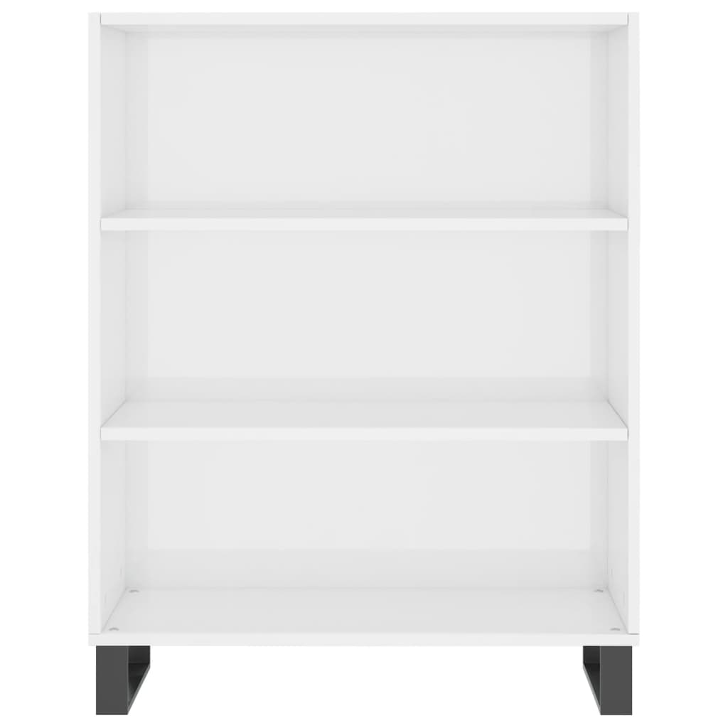 Shelf Cabinet High Gloss White 69.5X32.5X90 Cm Engineered Wood