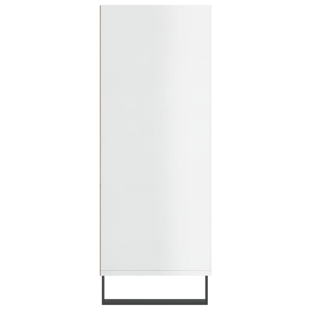 Shelf Cabinet High Gloss White 69.5X32.5X90 Cm Engineered Wood