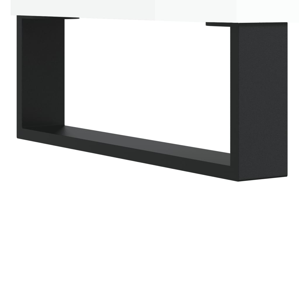 Shelf Cabinet High Gloss White 69.5X32.5X90 Cm Engineered Wood