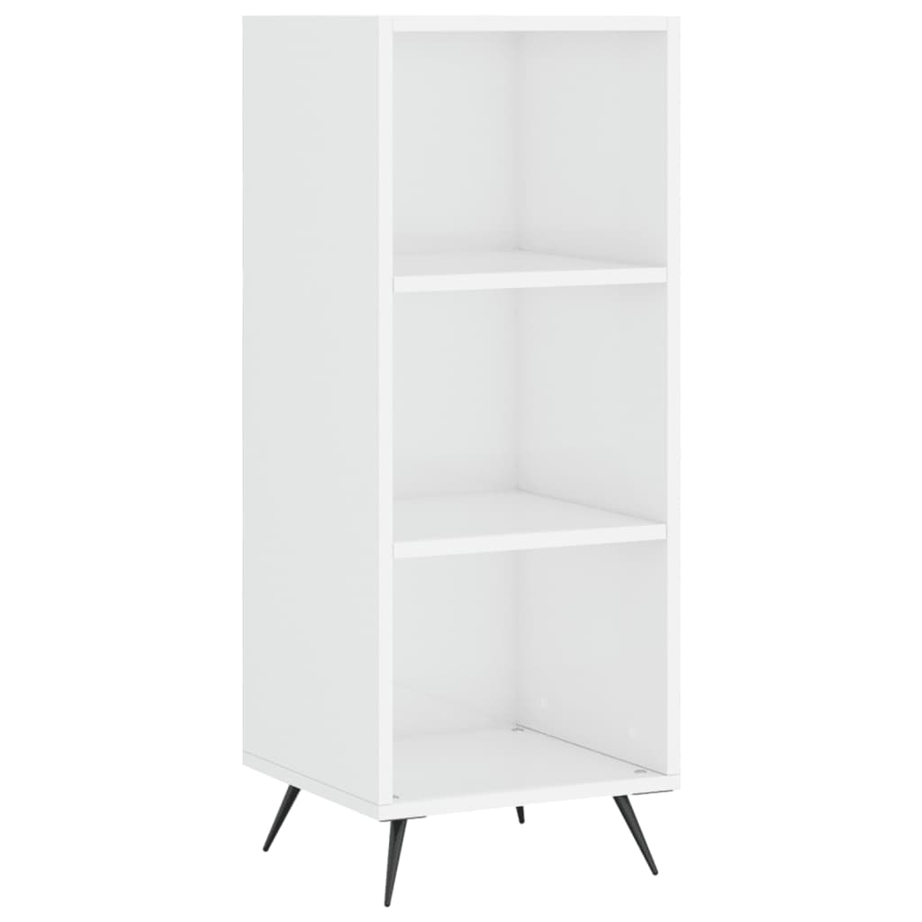 Shelf Cabinet High Gloss White 34.5X32.5X90 Cm Engineered Wood