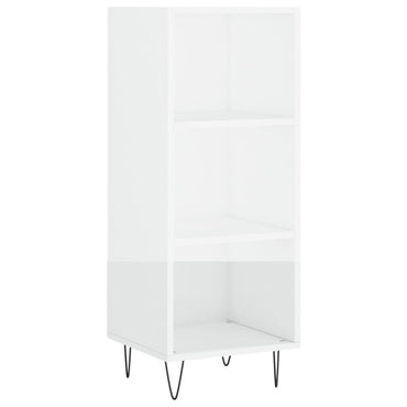 Sideboard High Gloss White 34.5X32.5X90 Cm Engineered Wood