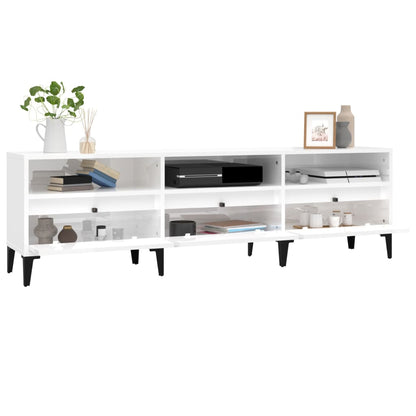 Tv Cabinet High Gloss White 150X30X44.5 Cm Engineered Wood