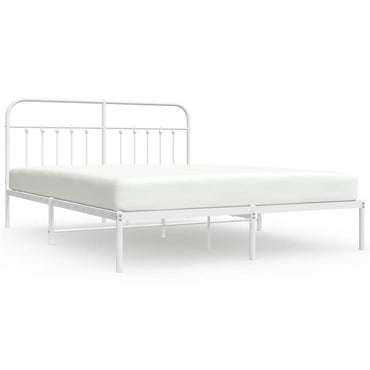 Metal Bed Frame With Headboard White 180X200 Cm Super King