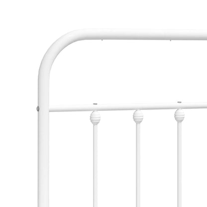 Metal Bed Frame With Headboard White 180X200 Cm Super King