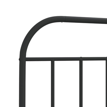 Metal Bed Frame With Headboard And Footboard Black 90X190 Cm Single