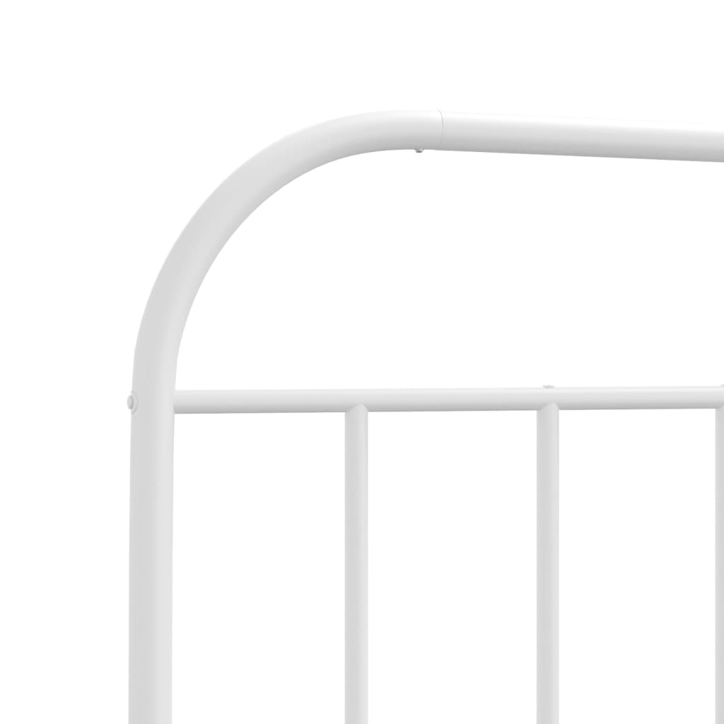 Metal Bed Frame With Headboard White 90X190 Cm Single