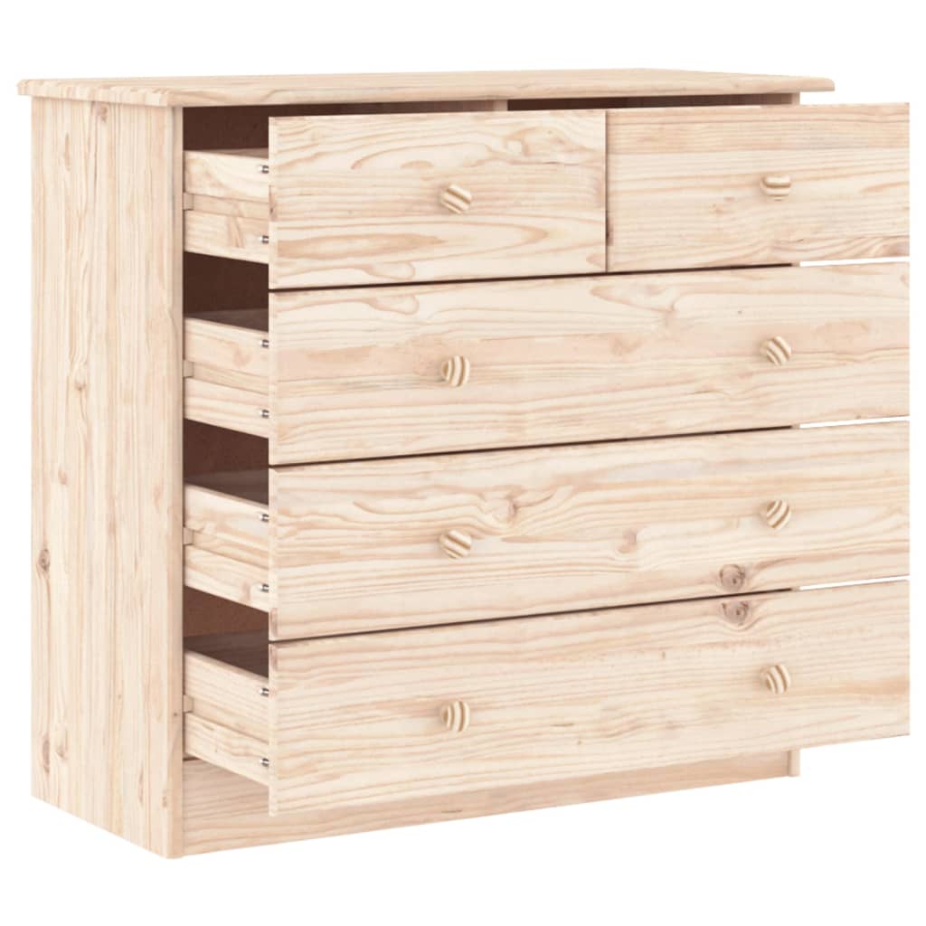 Chest Of Drawers Alta 77X35X73 Cm Solid Wood Pine