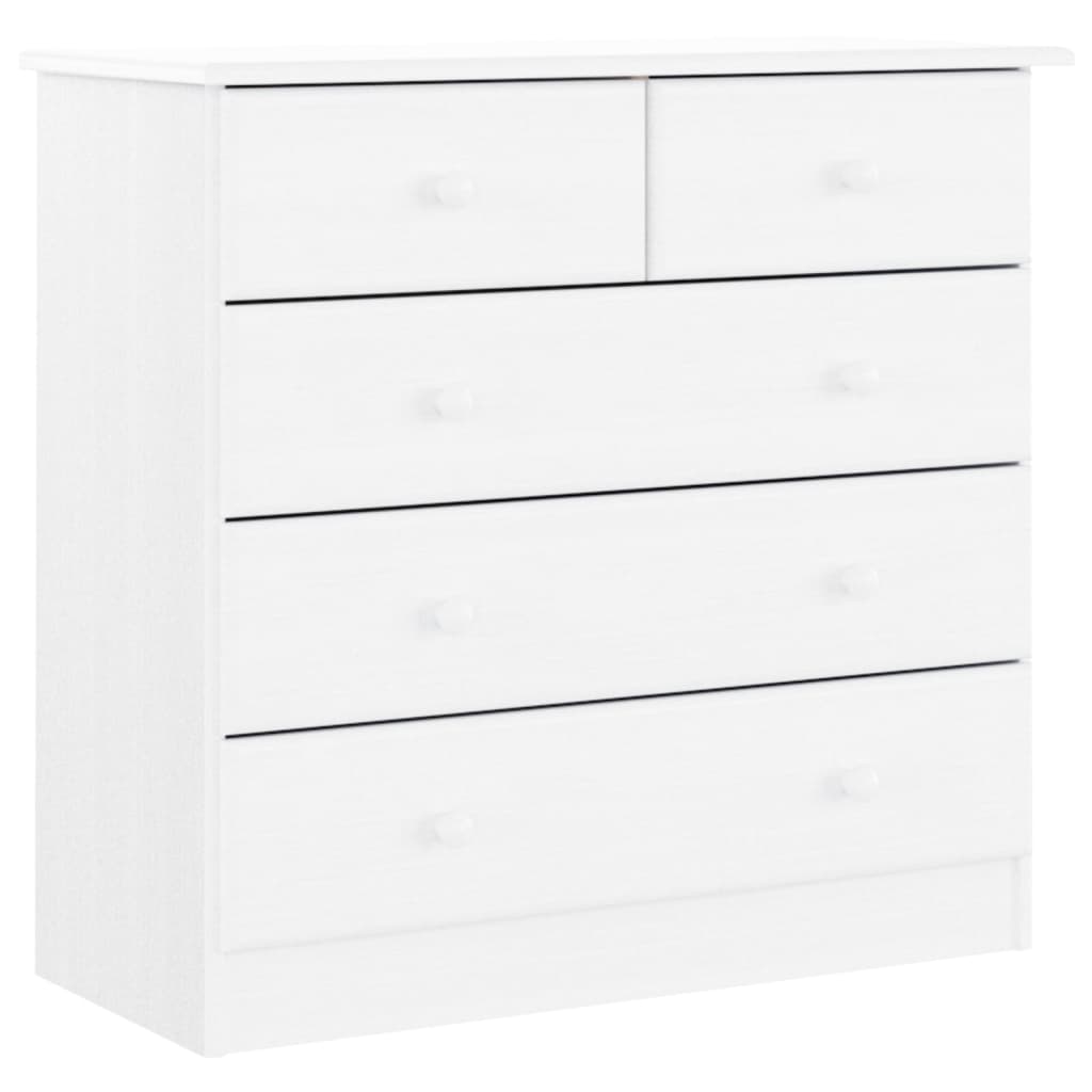 Chest Of Drawers Alta White 77X35X73 Cm Solid Wood Pine