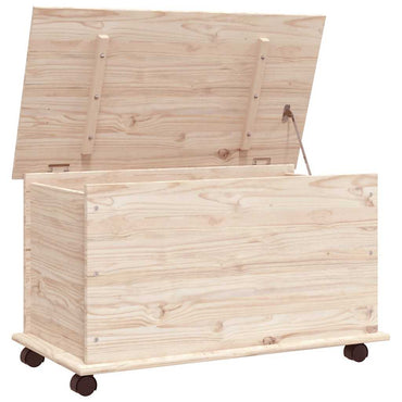 Storage Chest With Wheels Alta 73X39.5X44 Cm Solid Wood Pine