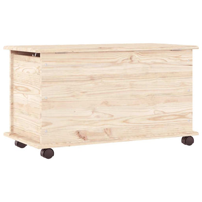 Storage Chest With Wheels Alta 73X39.5X44 Cm Solid Wood Pine