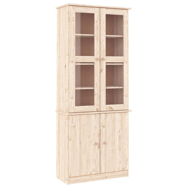 Glass Display Cabinet Alta 77X35X186.5 Cm Solid Wood Pine